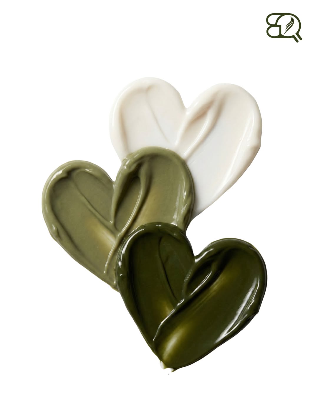 BQ product cream textures in olive and white